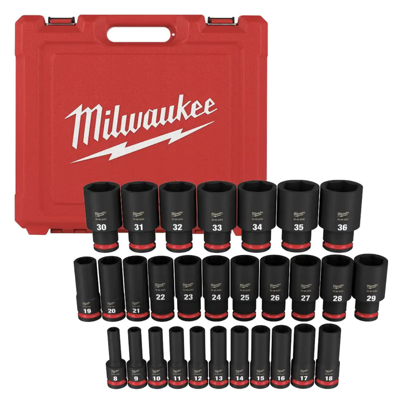 Milwaukee SHOCKWAVE 1/2 in. Drive Metric 6 Point Impact Socket Set (29-Piece)