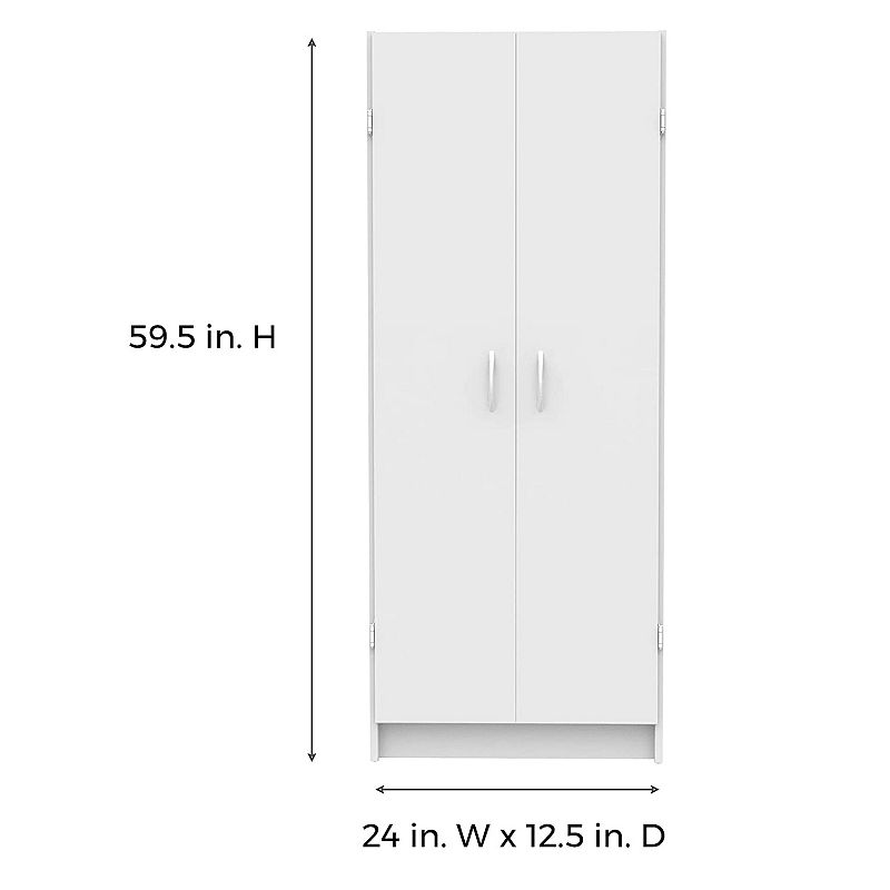 ClosetMaid 896700 12.5 x 24 x 59.5 Inch Adjustable 4 Shelf Pantry Cabinet， White