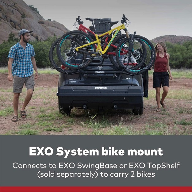 Yakima Exo Doubleup 2 Bike Capacity Hitch Bike Rack With Strongarm Design Speedknobs And Sks Lock For Exo Swingbase Or Exo Topshelf Black