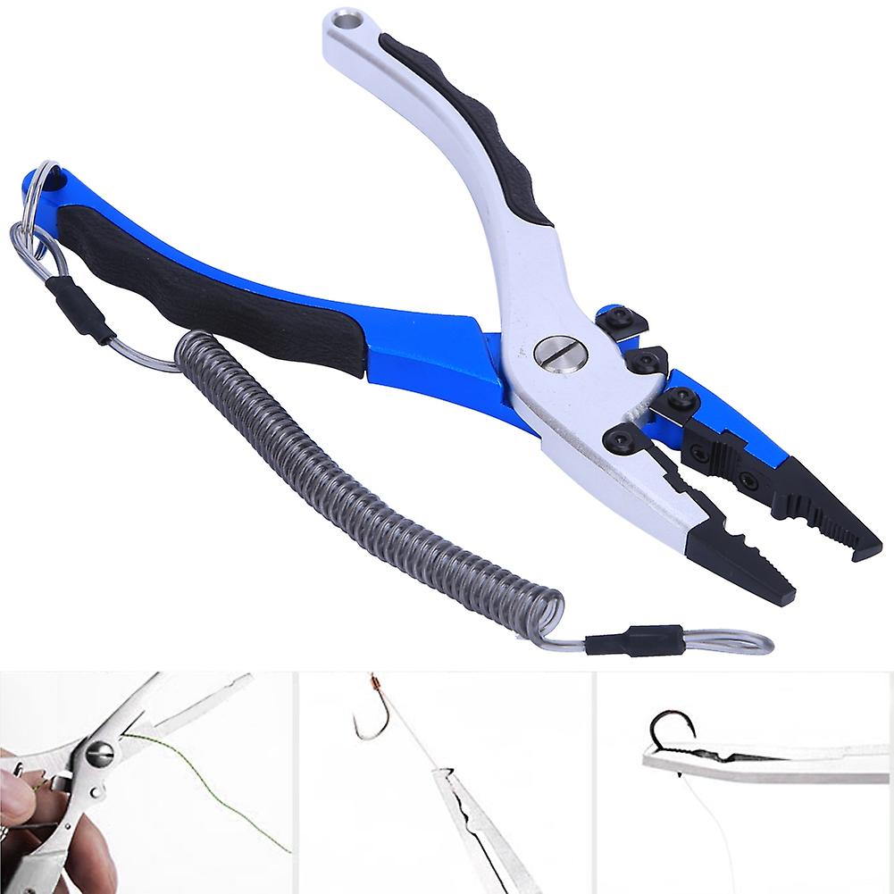 Aluminum Die Casting Fishing Cutting Pliers Non-slip Fishing Clamp Rubber Handle With Storage Bag