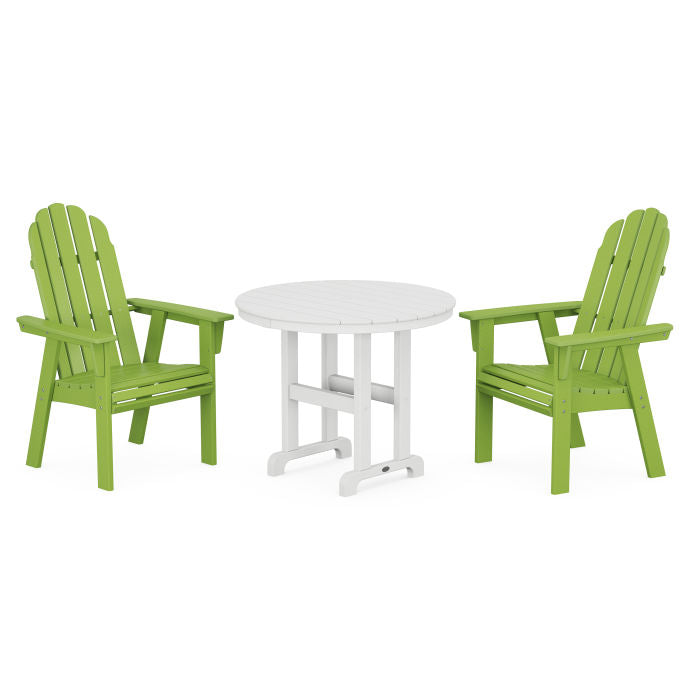 Polywood Vineyard Adirondack 3-Piece Round Dining Set PWS1352-1