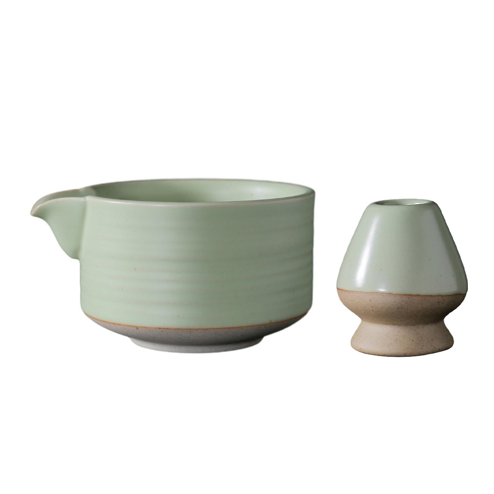 Traditional Matcha Set Japanese Ceramic Matcha Bowl For Family Beverage Gift Light Green