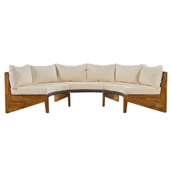 Curved Shape Sofa Set PE Wicker Furniture Conversation Sets