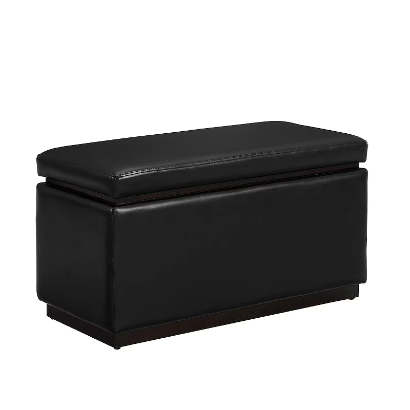 Linon Blanche Rectangle Storage Ottoman