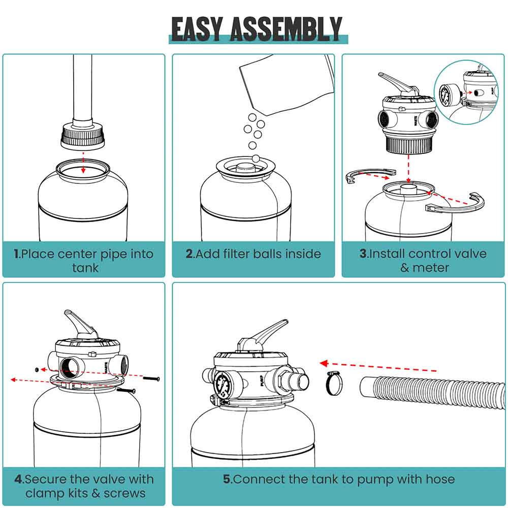 Yescom Above Ground Swimming Pool Pump and Filter System