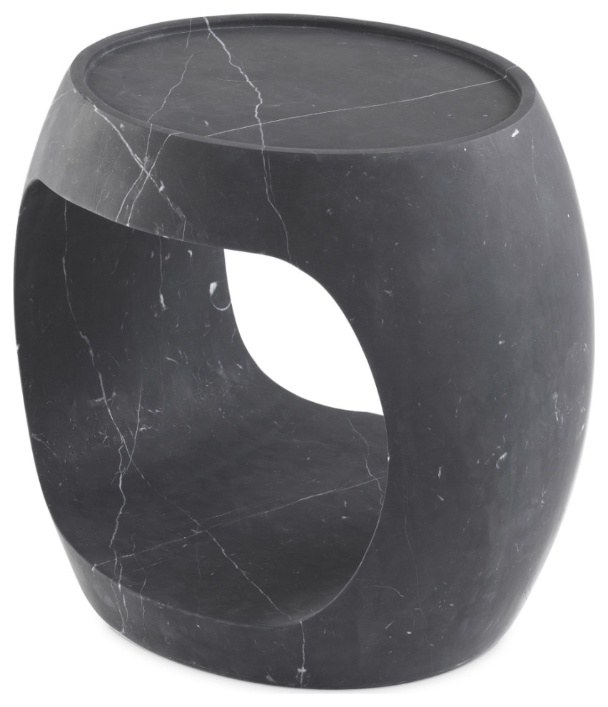 Black Marble Round Side Table  Eichholtz Clipper Low   Transitional   Side Tables And End Tables   by Oroa   Distinctive Furniture  Houzz