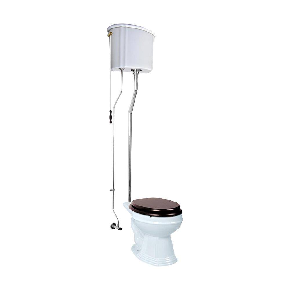 RENOVATORS SUPPLY MANUFACTURING High Tank Toilet 2-Piece 1.6 GPF Single Flush Elongated Bowl in White Seat Not Included 12149