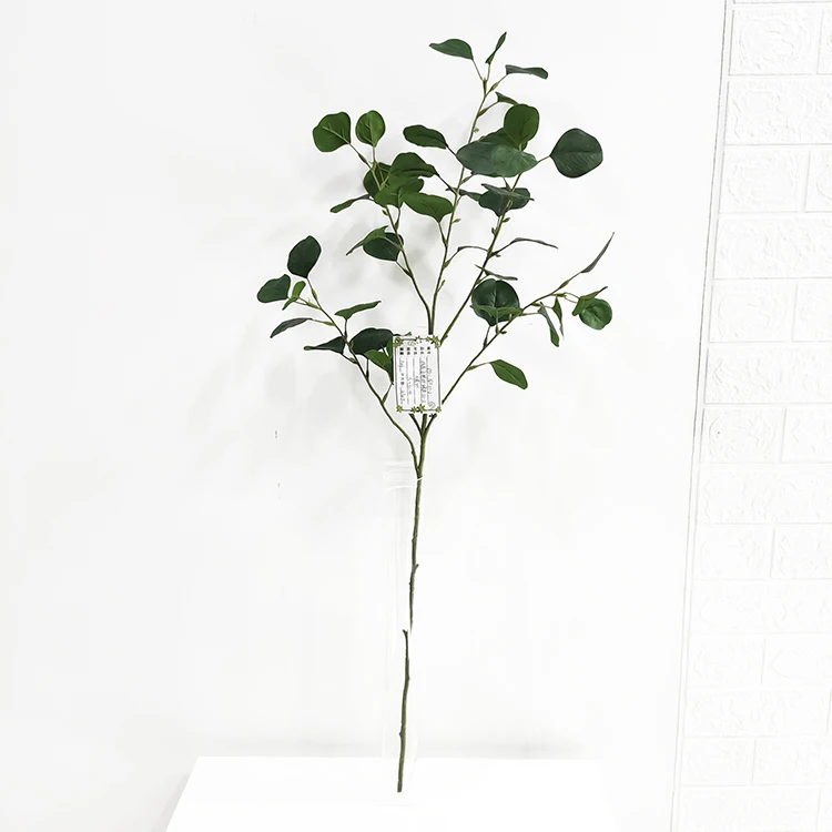 GS JQY01 2 garden supplies decoration faux leaf plastic eucalyptus leaves simulation branch foliage artificial money leaf