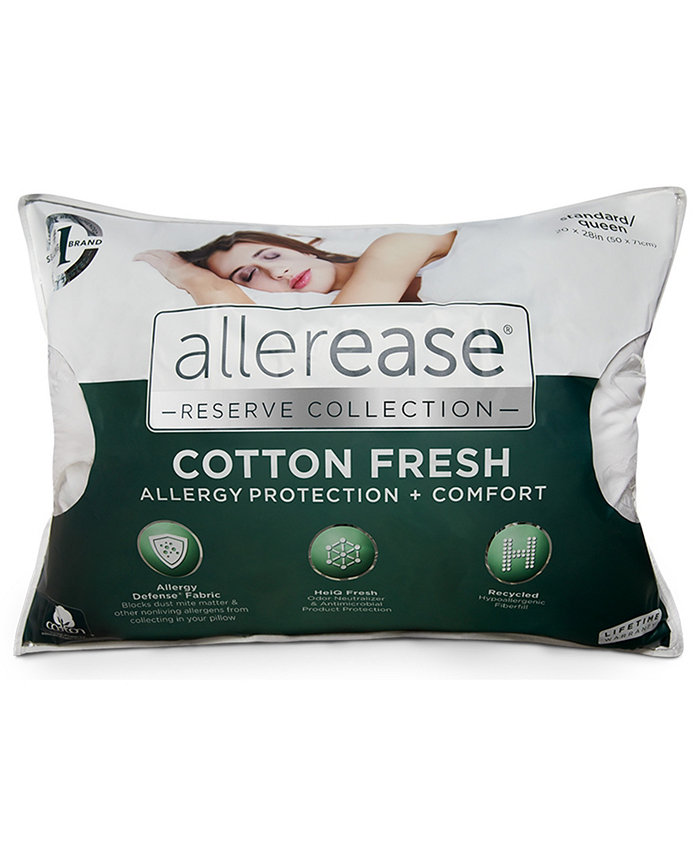 AllerEase Reserve Cotton Fresh Pillow， Standard Queen