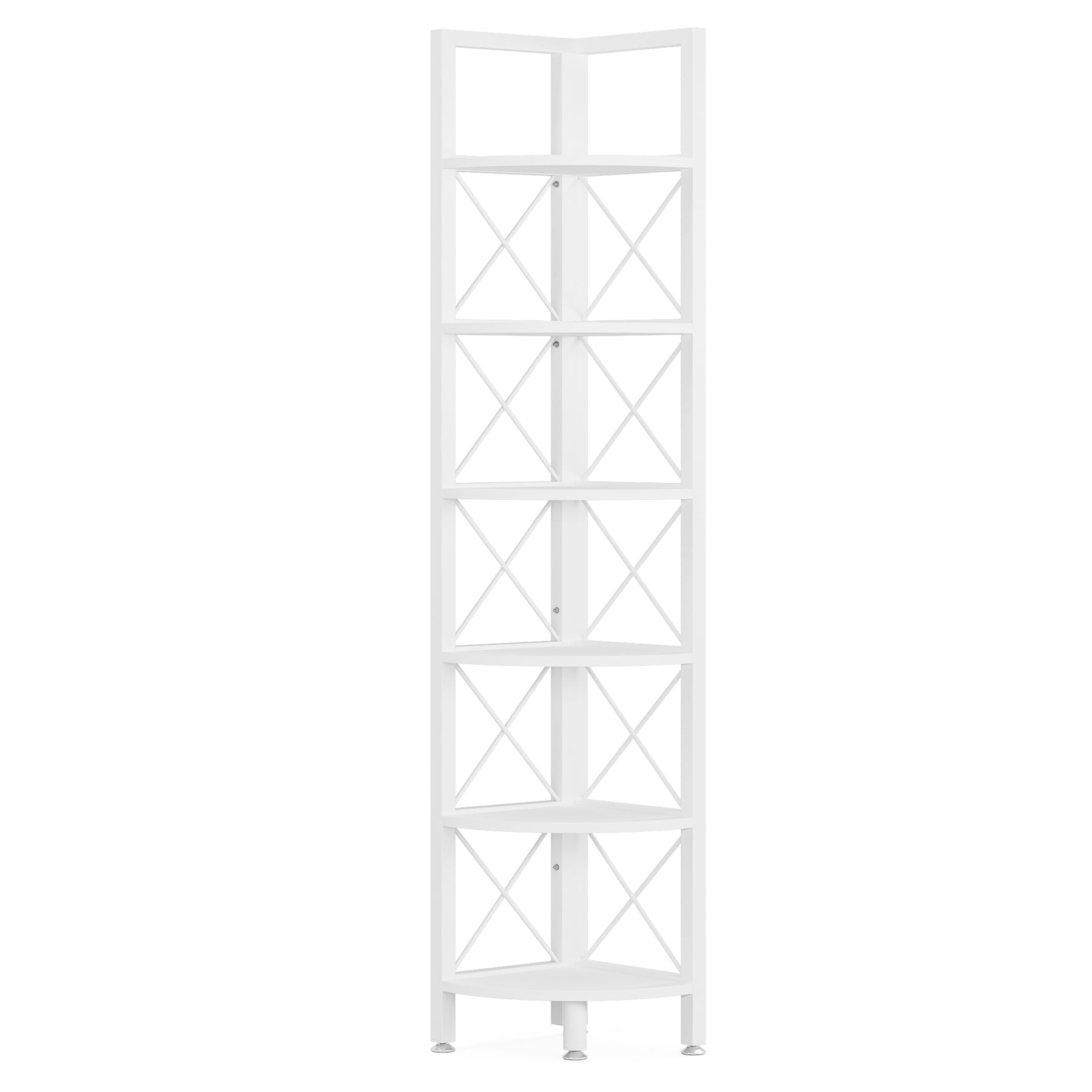 6-Tier Corner Shelf Small Bookshelf Storage Rack for Small Space