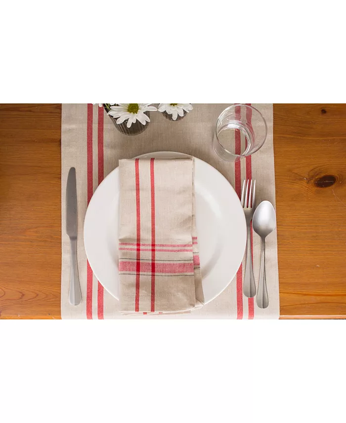 Design Imports Chambray French Stripe Table Runner 14 x 72