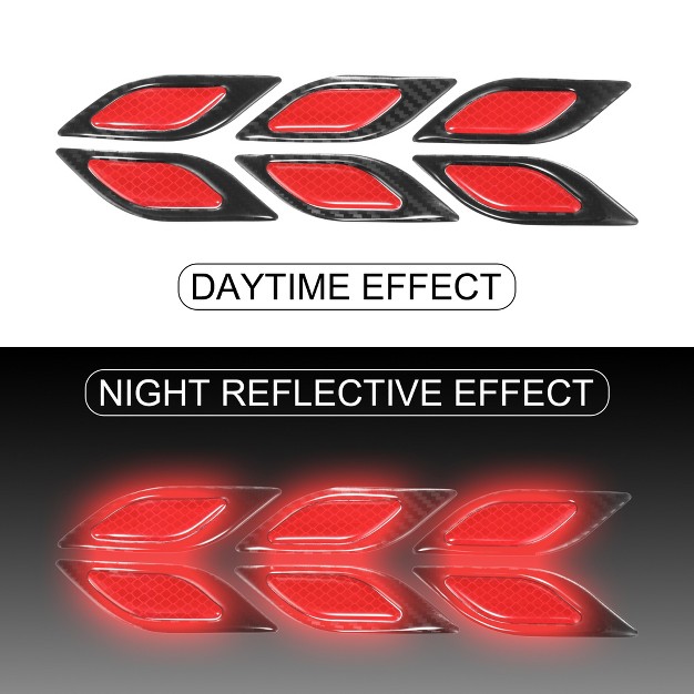 Unique Bargains Universal For Car 3d Reflective Stickers Safety Warning Sign 6 Pcs