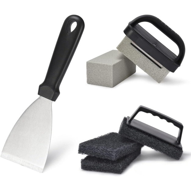 Purava Grill And Griddle Cleaning Accessories Set Black