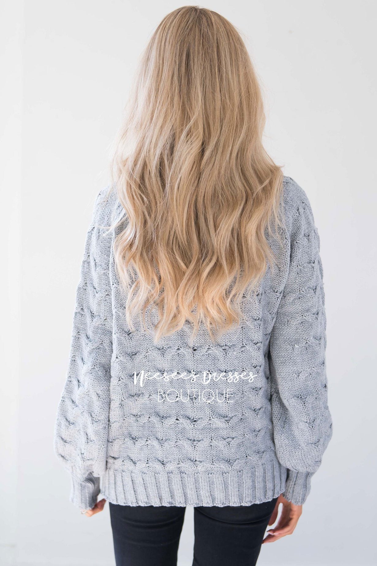 Ski Mountain Gray Chunky Sweater