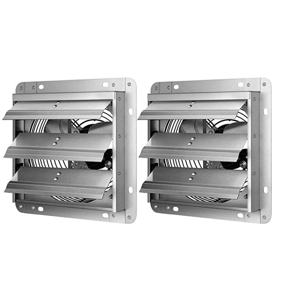 Aoibox 7 in. Aluminum Shutter Exhaust Fan in Silver High Speed 1680 RPM 760 CFM 2-Pack SNMX5170