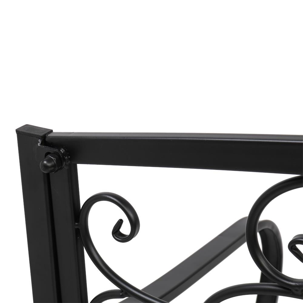 UBesGoo Outdoor Park Patio Courtyard 51" Leisure Iron Bench, Garden Bench, Black