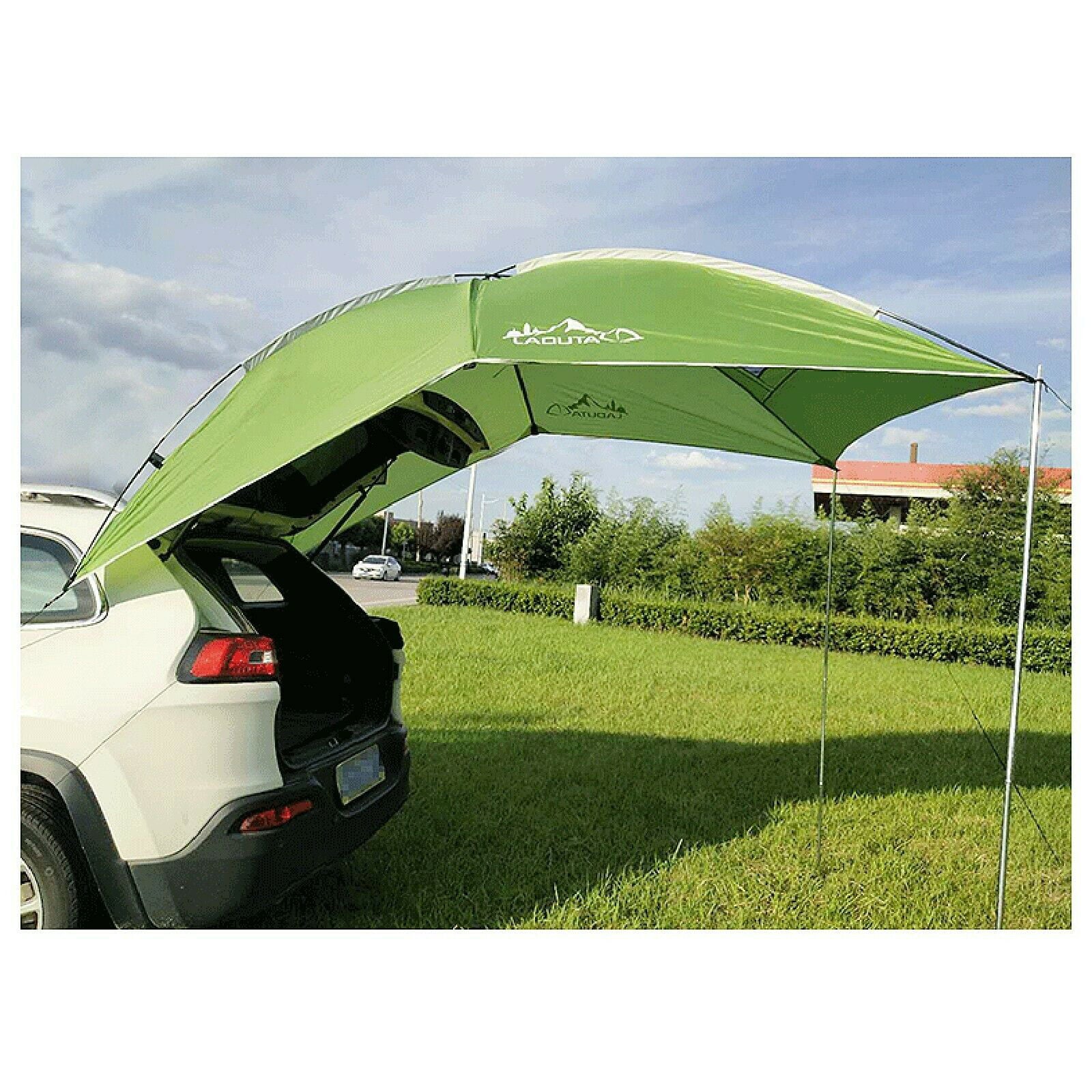 Awning Sun Shelter， 9.2ft x 6.2ft Car Side Awning Set Portable Camper Trailer Tent Rooftop Car Shelter Sunshade Awning for Vehicle Car SUV Truck Outdoor Camping Travel