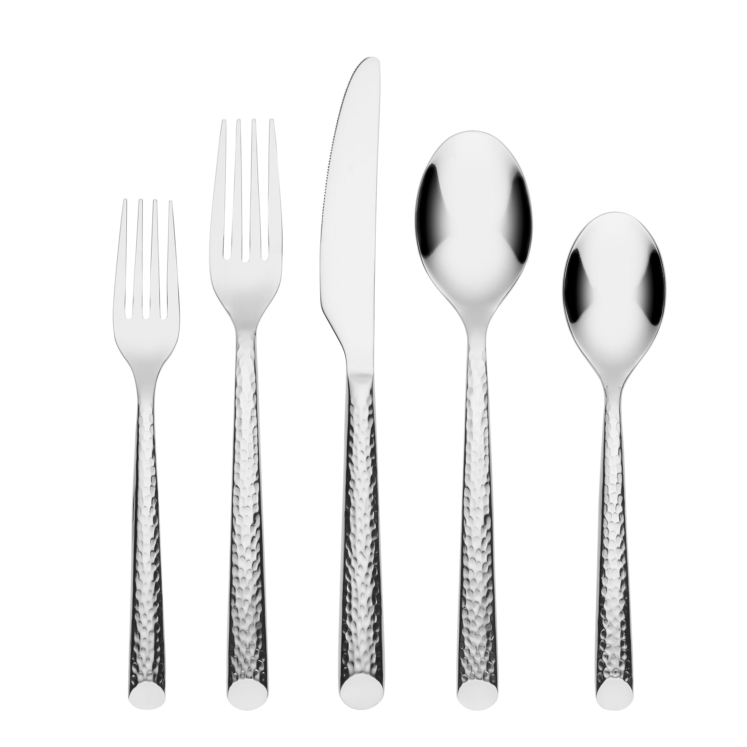 Elsa Mirror Hammered 20-Piece Flatware Set