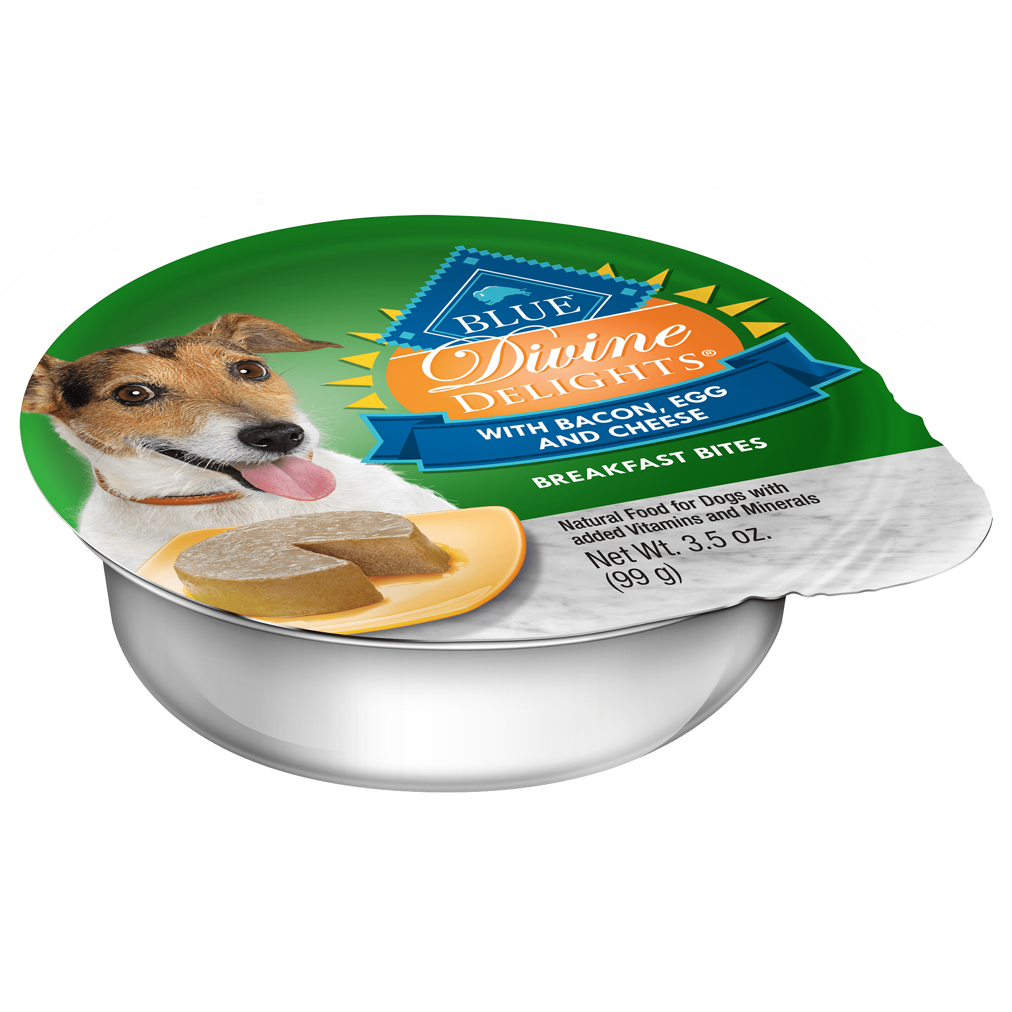 Blue Buffalo Blue Divine Delights Bacon， Egg  Cheese Breakfast Bites Wet Dog Food， 3.5 oz.， Case of 12