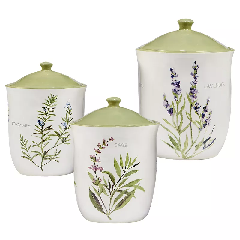 Certified International Fresh Herbs 3-pc. Canister Set