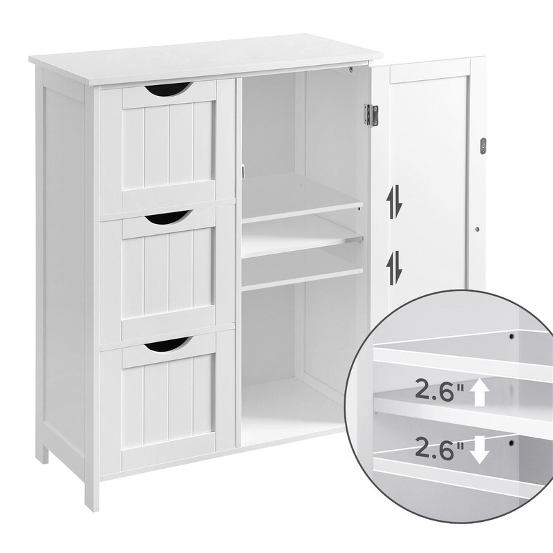 Bathroom floor cabinet with 3 drawers  living room  bedroom  bathroom shelf organizer