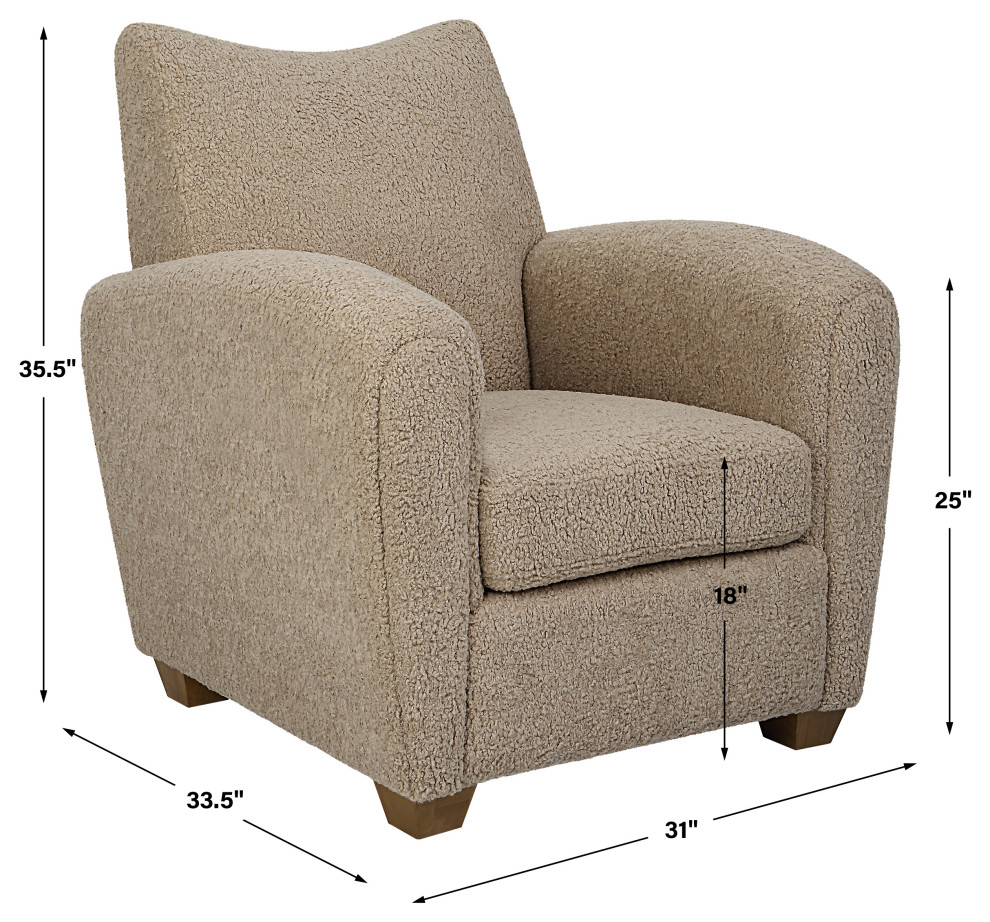 Uttermost Teddy Latte Accent Chair   Modern   Armchairs And Accent Chairs   by Zin Home  Houzz