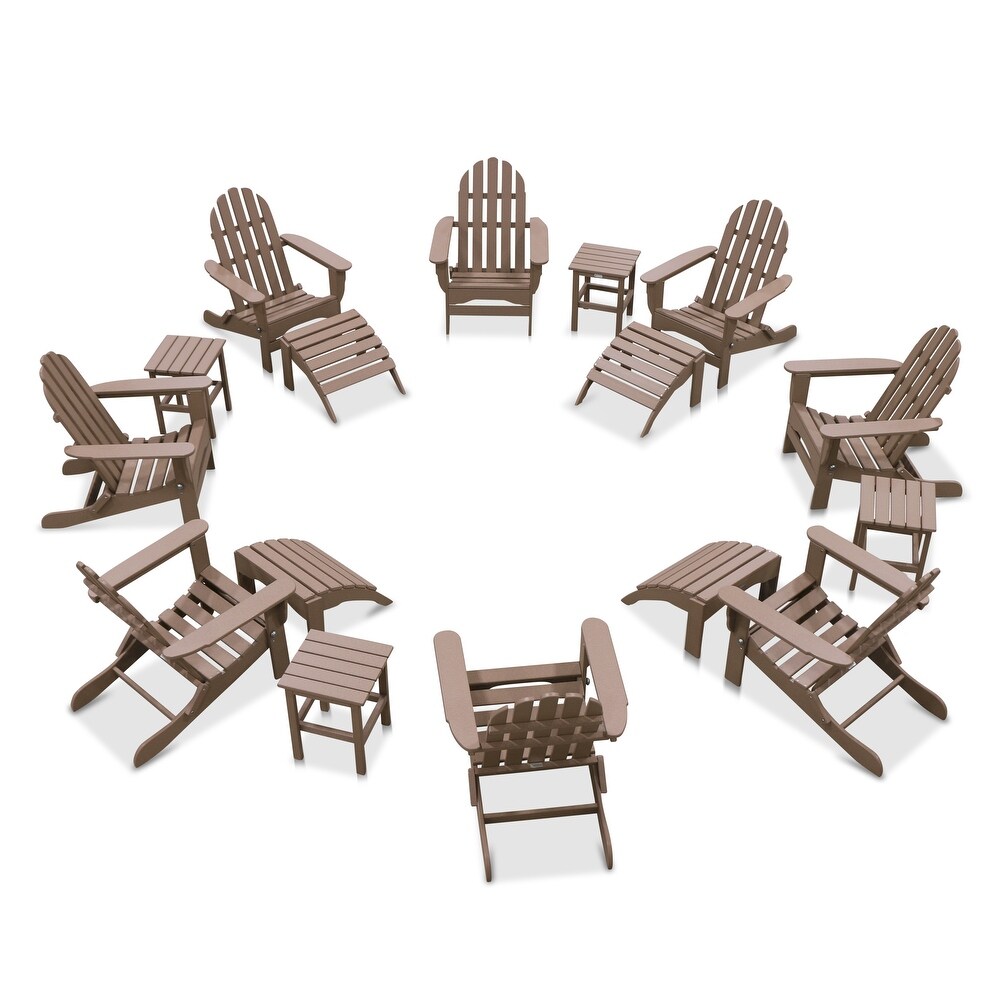 Nelson 8 piece Adirondack Chair Set with 4 Ottomans and 4 Side Tables by Havenside Home