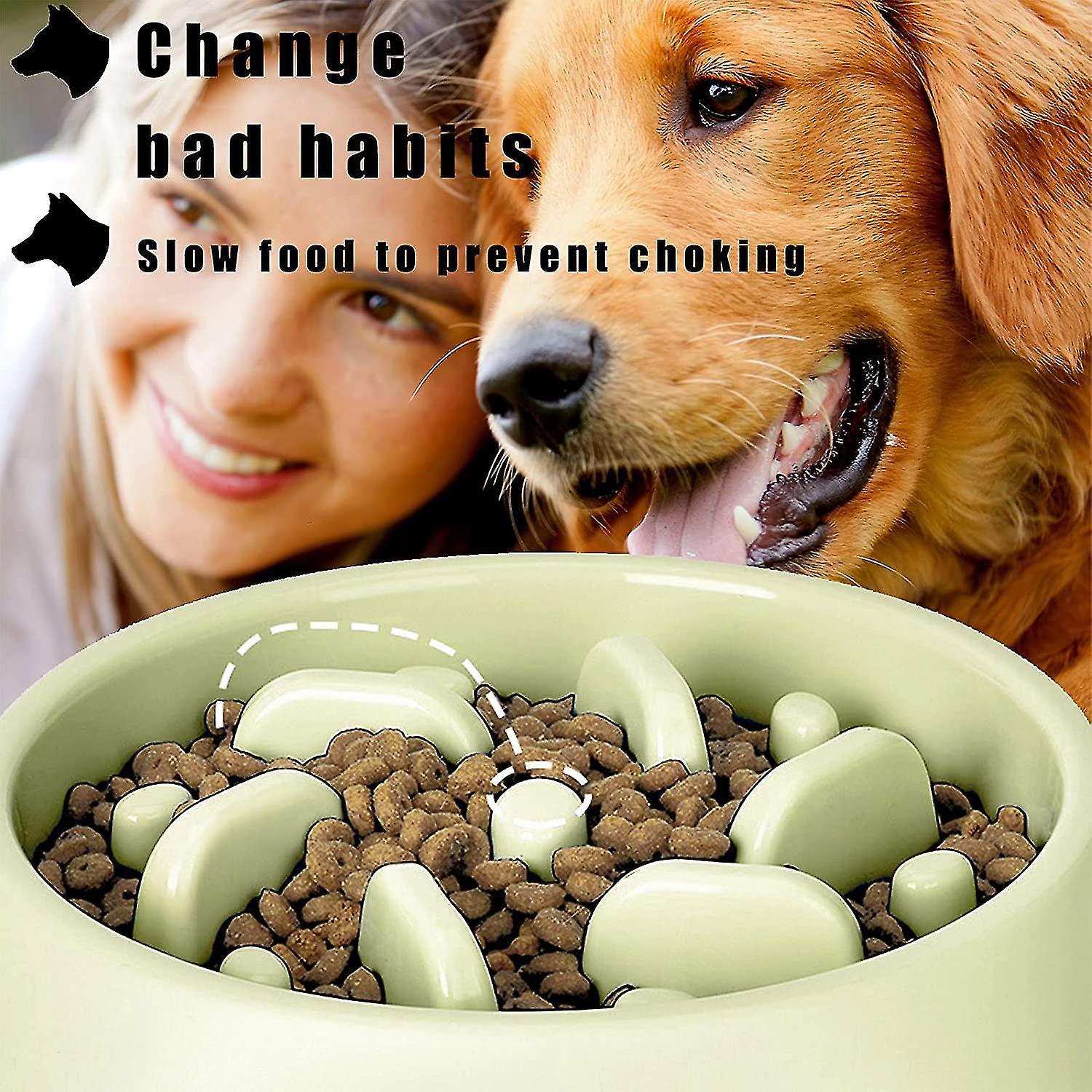 Slow Bowl For Dogs， Slow Nteractive For Pets Durable Non-slip Pet Bowl ()