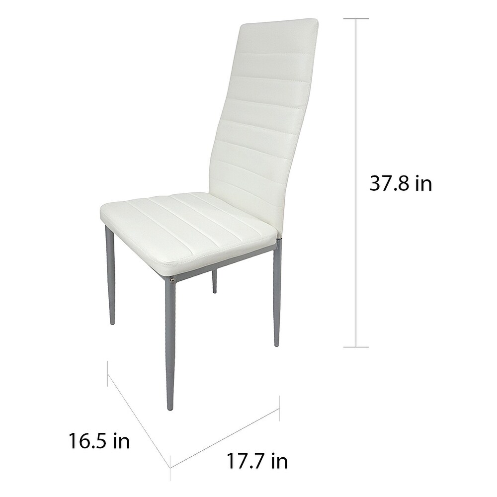 Contemporary White PVC Leather Chairs (Set of 4)