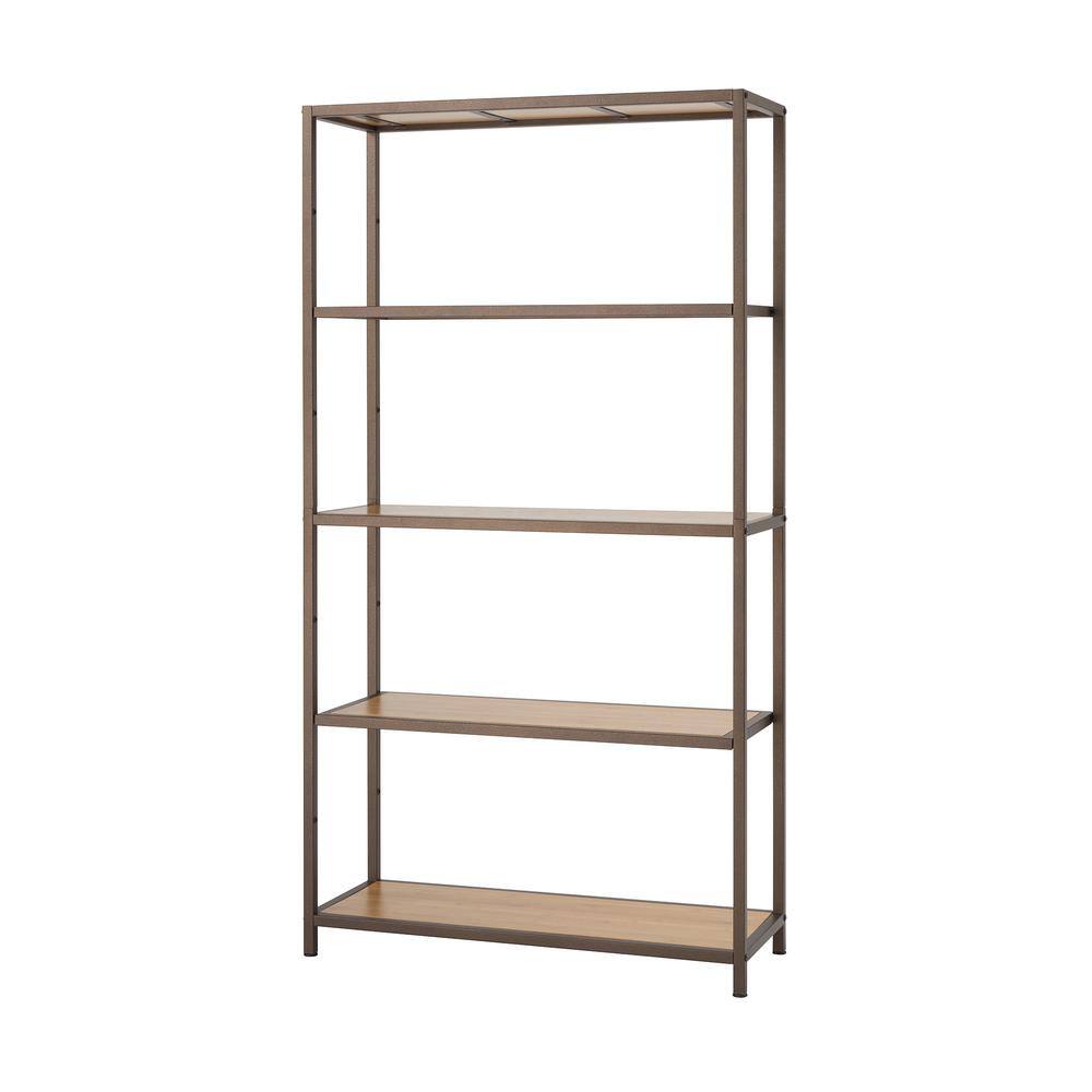 TRINITY Bronze Anthracite 5-Tier Steel Shelving Unit (32 in. W x 60 in. H x 12 in. D) TBFPRA-3611