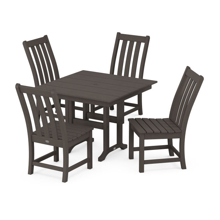 Polywood Vineyard Side Chair 5-Piece Farmhouse Dining Set in Vintage Finish PWS1164-1-V