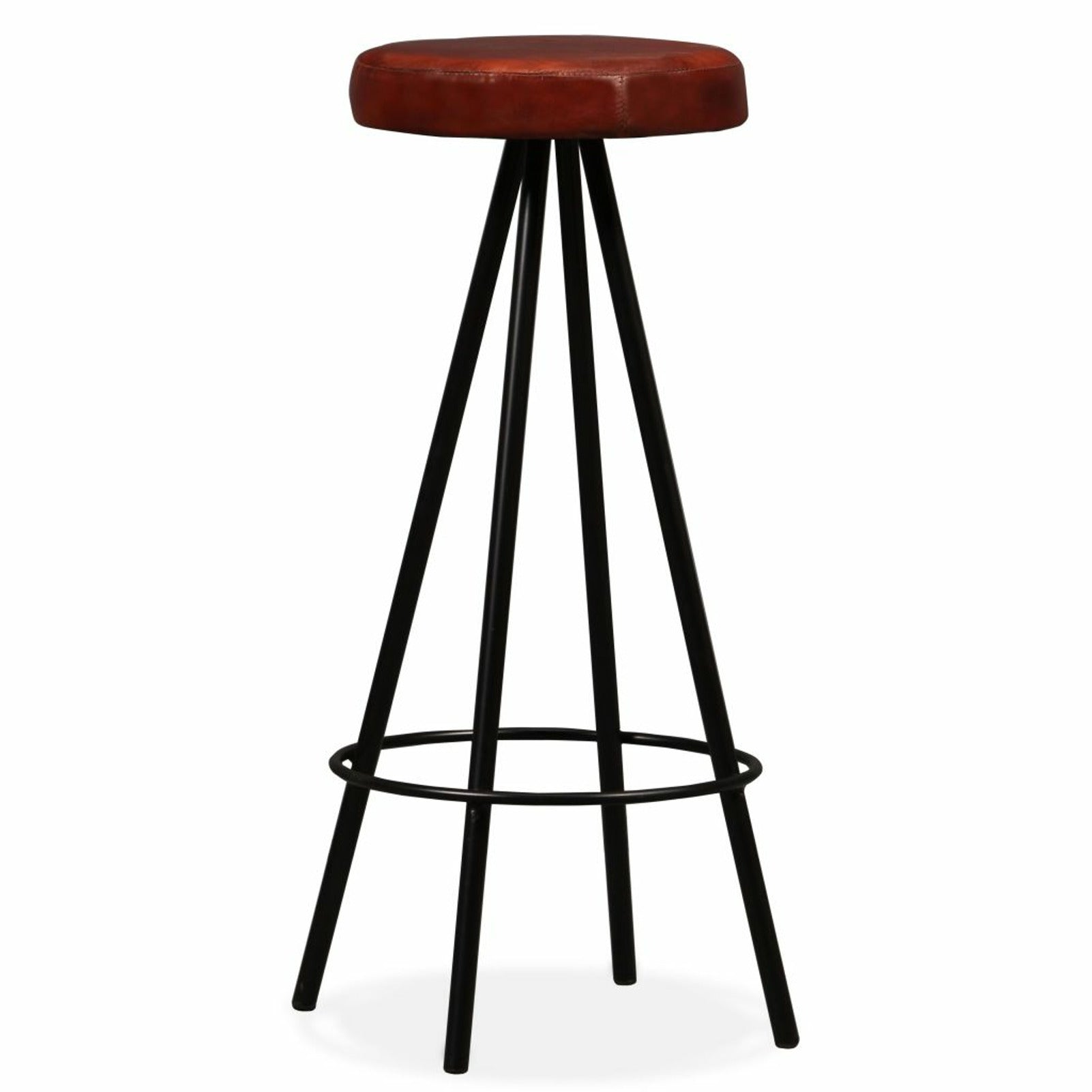 Dcenta Bar Stools 2 pcs Real Leather