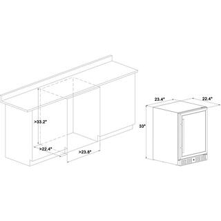 Kalamera 24 in. Built-in Single Zone Beverage Refrigerator with 170 Can 12 oz. Beverage KRC-150BV