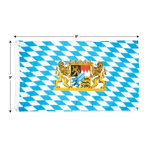 Beistle 53332 Bavarian Flag  2 grommets  3' x 5'