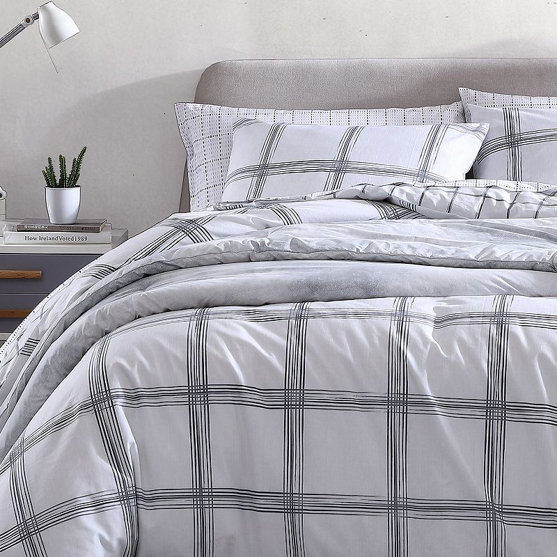 City Scene Kita Plaid Cotton Comforter Set with Shams