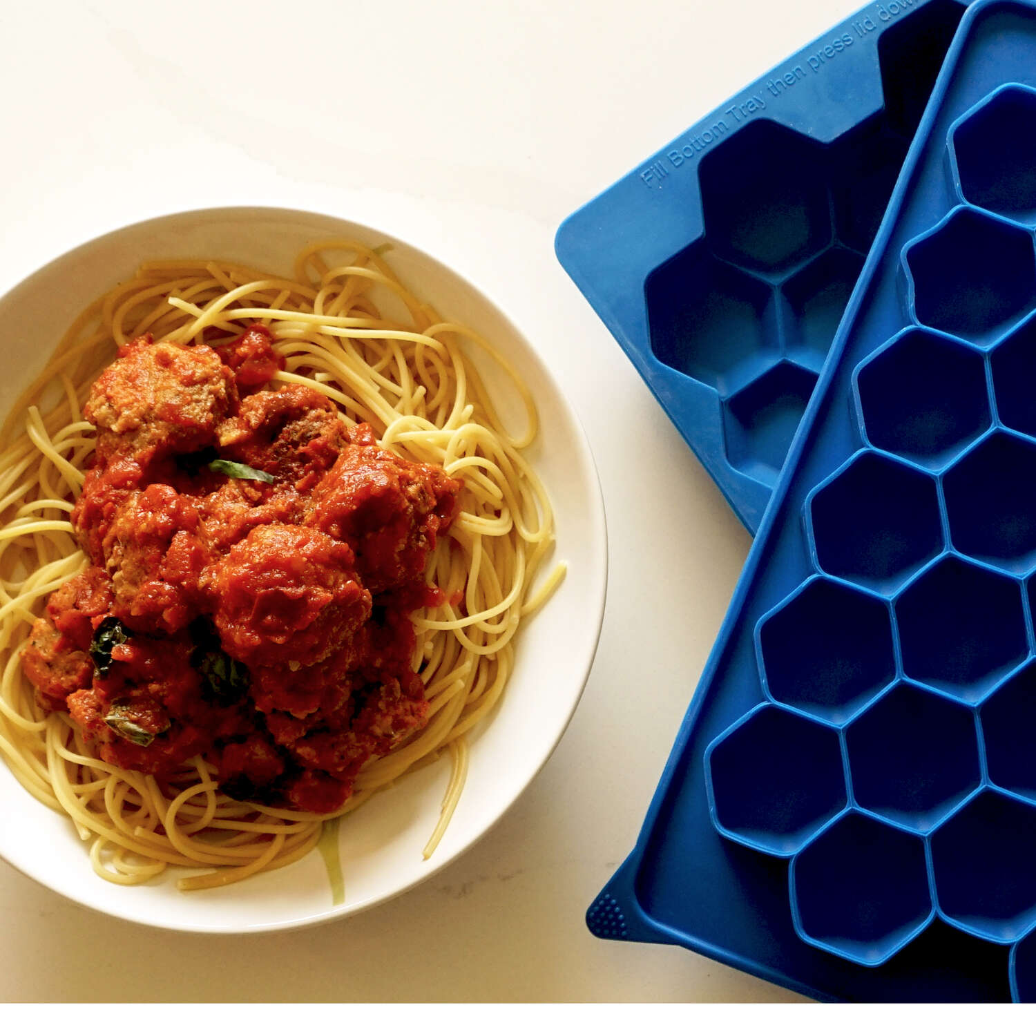 Shape + Store Meatball Master Blue Plastic Meatball Master 32 oz