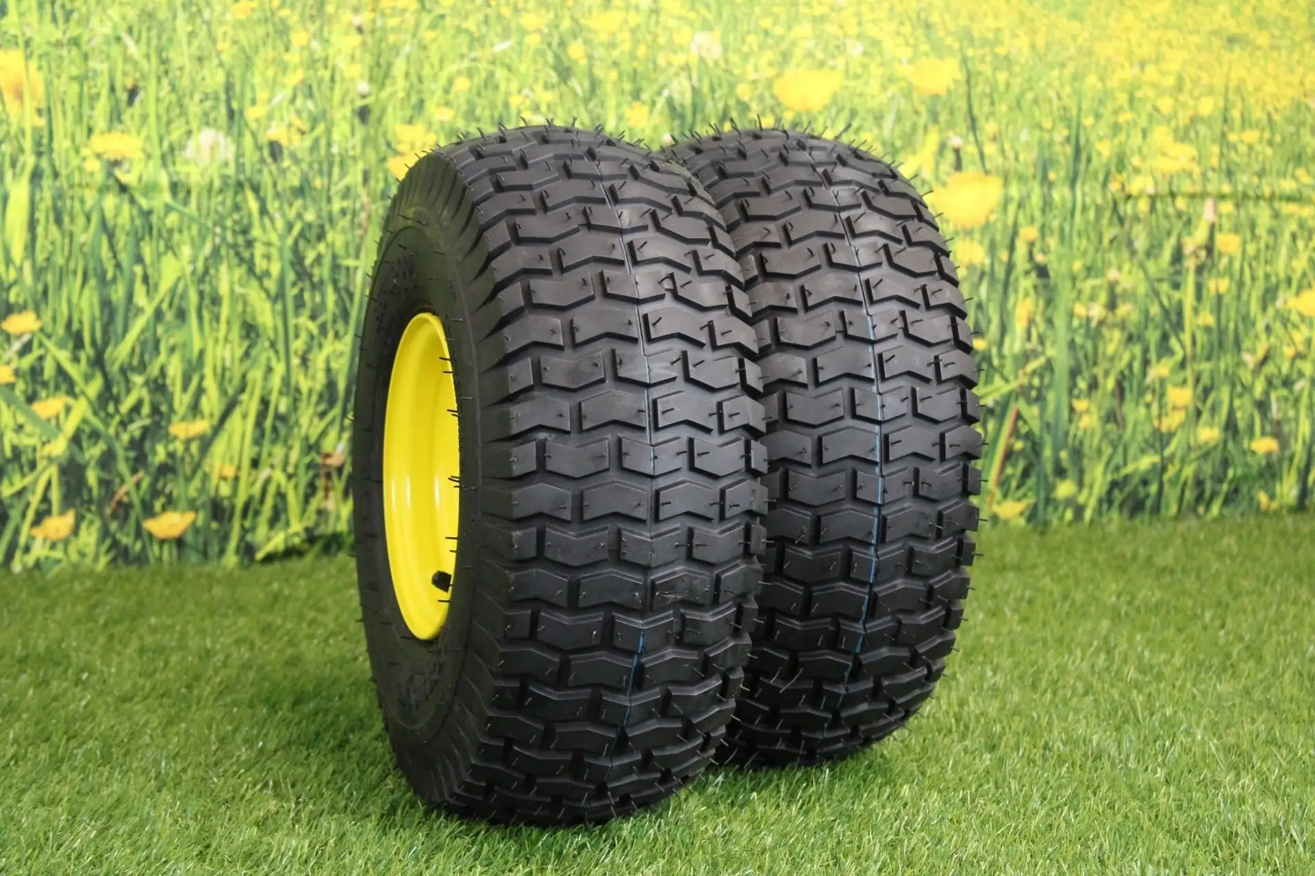 Antego Tire and Wheel 15x6.00-6 Tires and Wheels 4 Ply for Lawn and Garden Mower Turf Tires .75