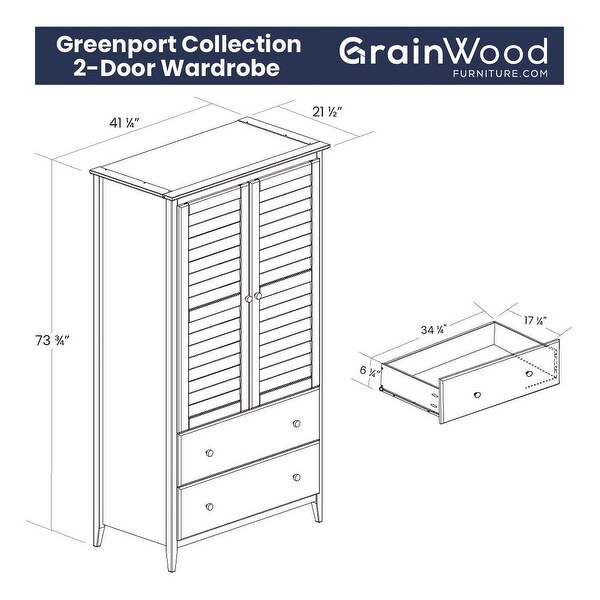 Grain Wood Furniture Greenport 2-door Armoire - - 25739333