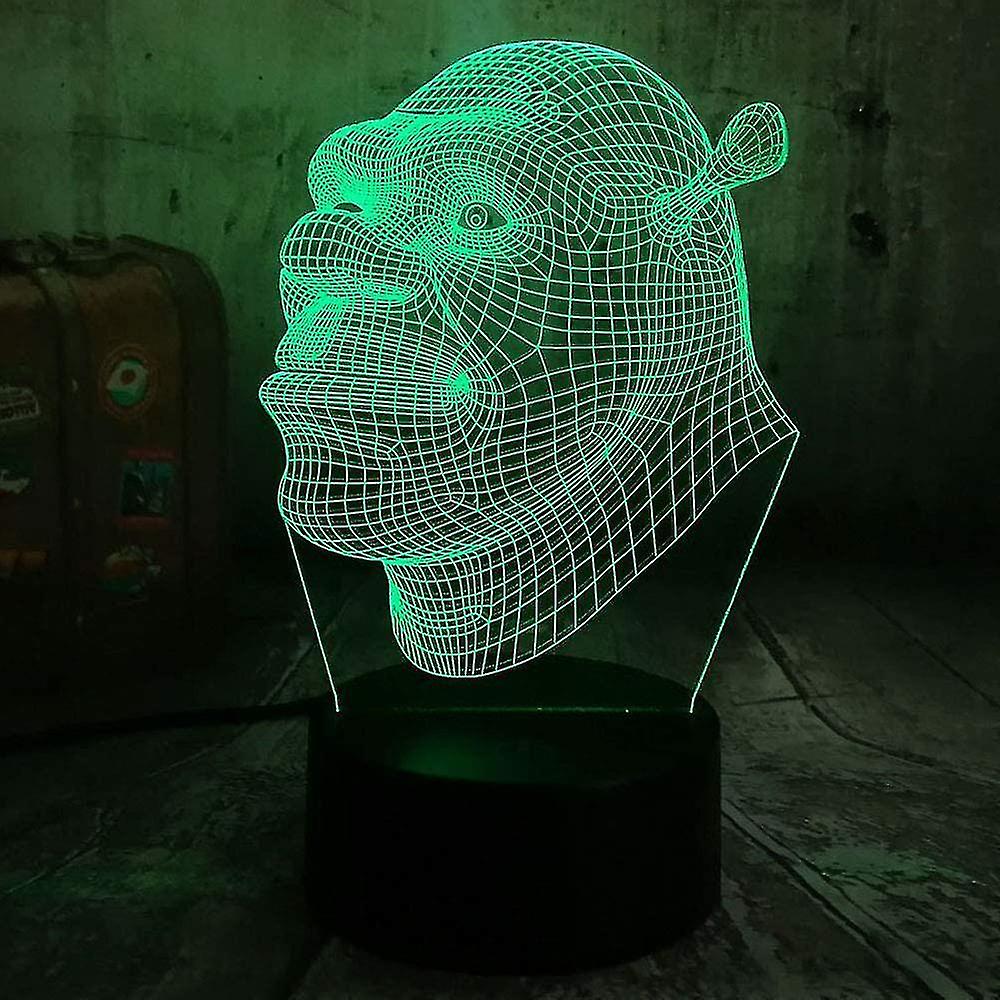 Cartoon 3d Effect Shrek Forever After Lamp 3d Optical Illusion Night Light Best Gift For Kids Remote