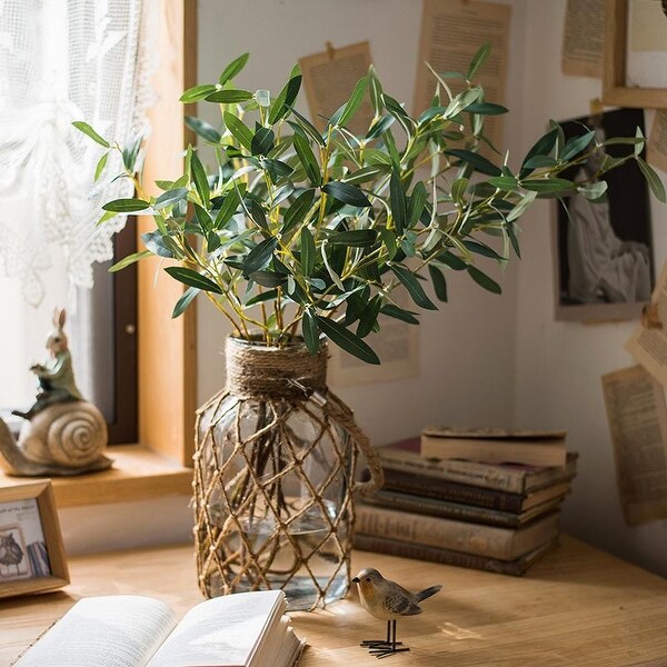 RusticReach Artificial Olive Leaf Stem