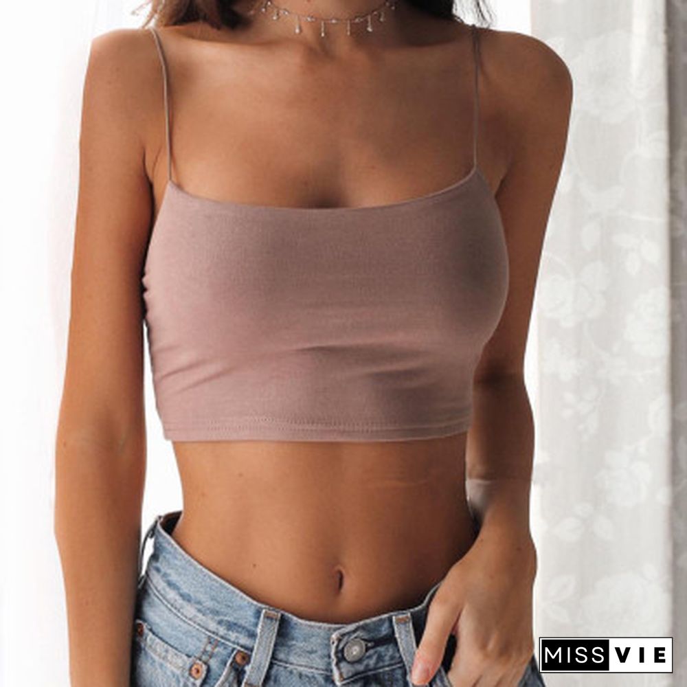 Sexy Tank Top Black Halter Crop Tops Women Summer Camis Backless Camisole Fashion Casual Tube Top Female Sleeveless Cropped Vest