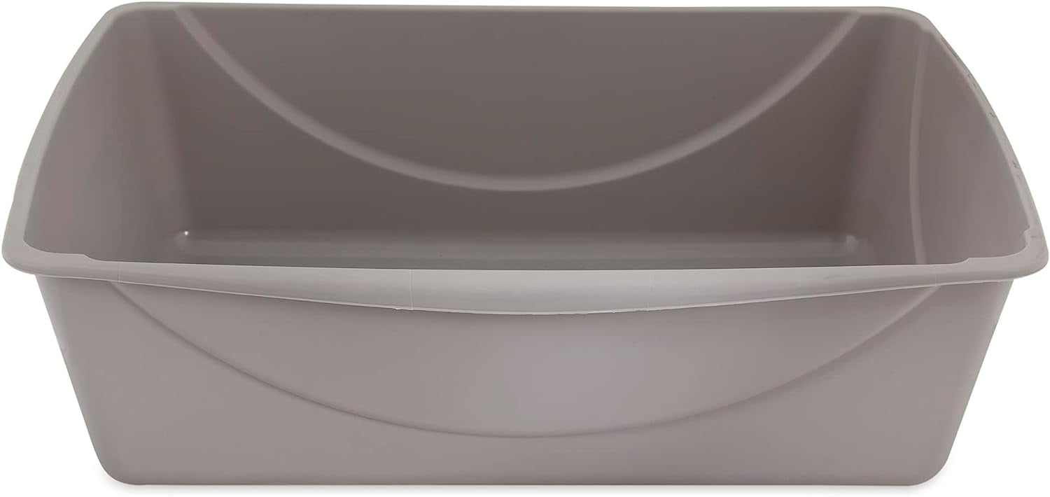 Petmate Basic Cat Litter Pan， Litter Box， Jumbo， Gray