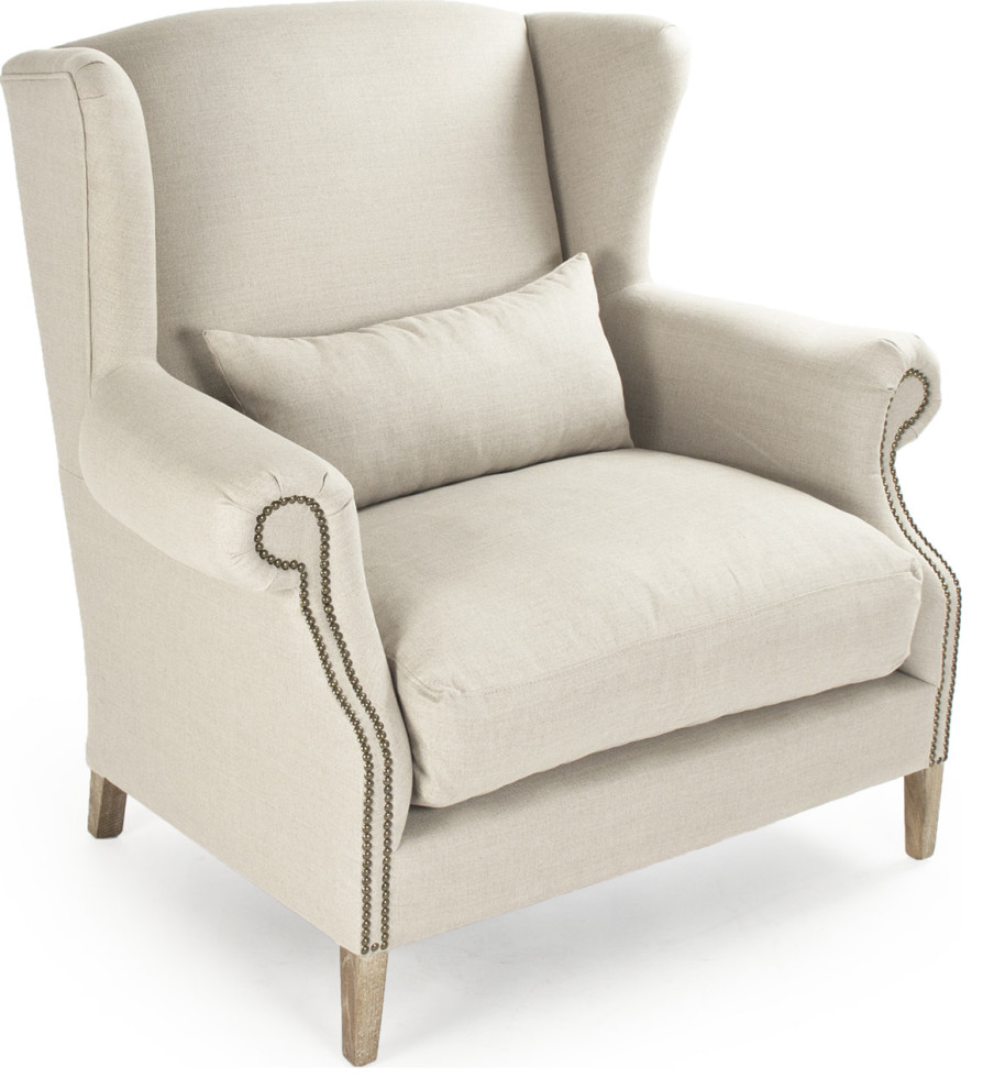 Napoleon Half Wingback Chair   Farmhouse   Armchairs And Accent Chairs   by HedgeApple  Houzz