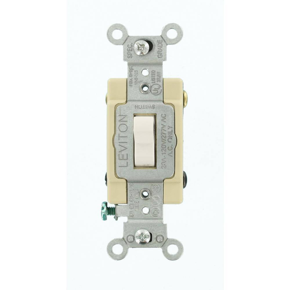 Leviton 20 Amp Industrial Grade Heavy Duty 4-Way Toggle Switch White 1224-SW