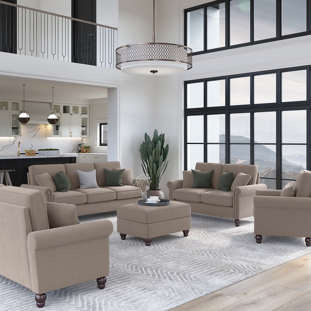 Coventry 113W U Shaped Sectional Couch by Bush Furniture