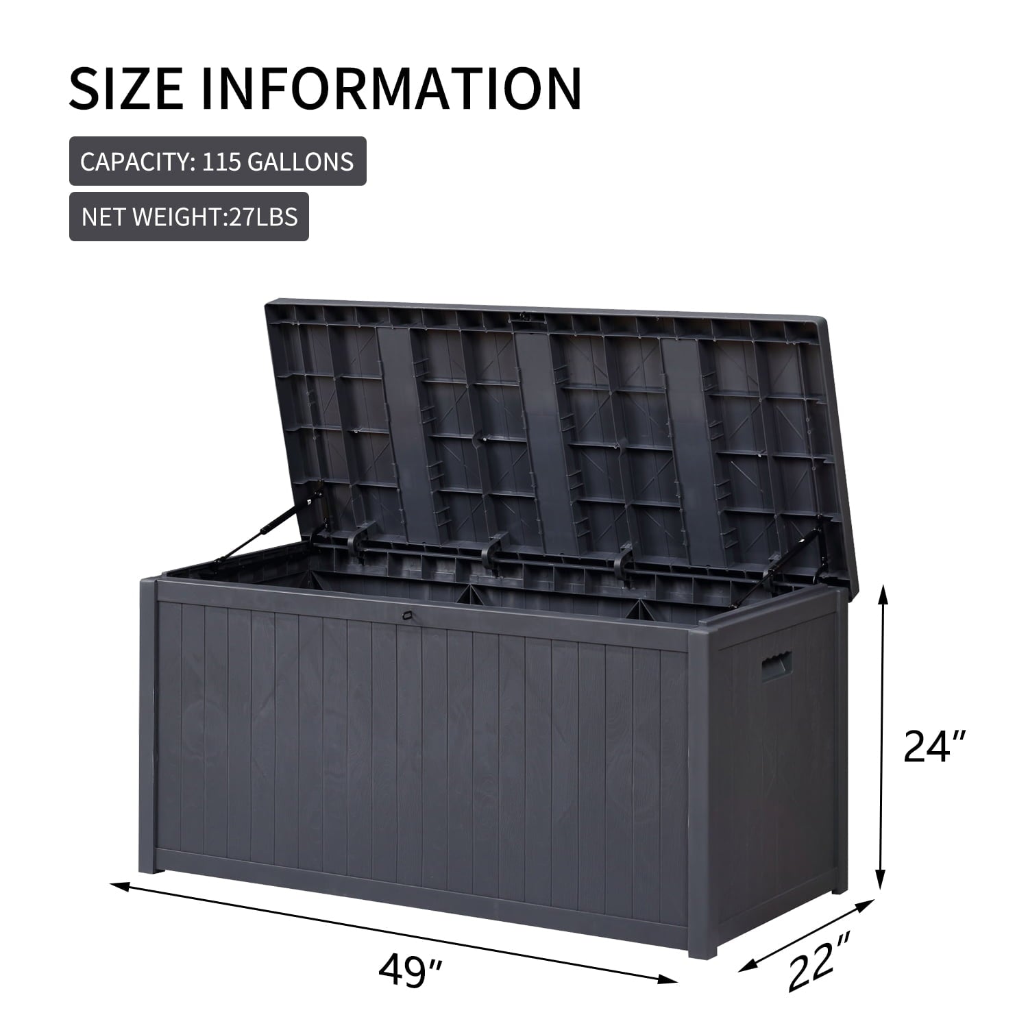 Ainfox 124 Gallon Outdoor Deck Storage Box,Gray