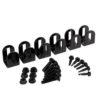 FORTRESS Versai Gloss Black Fence Post End Brackets (6-Pack) 718121104