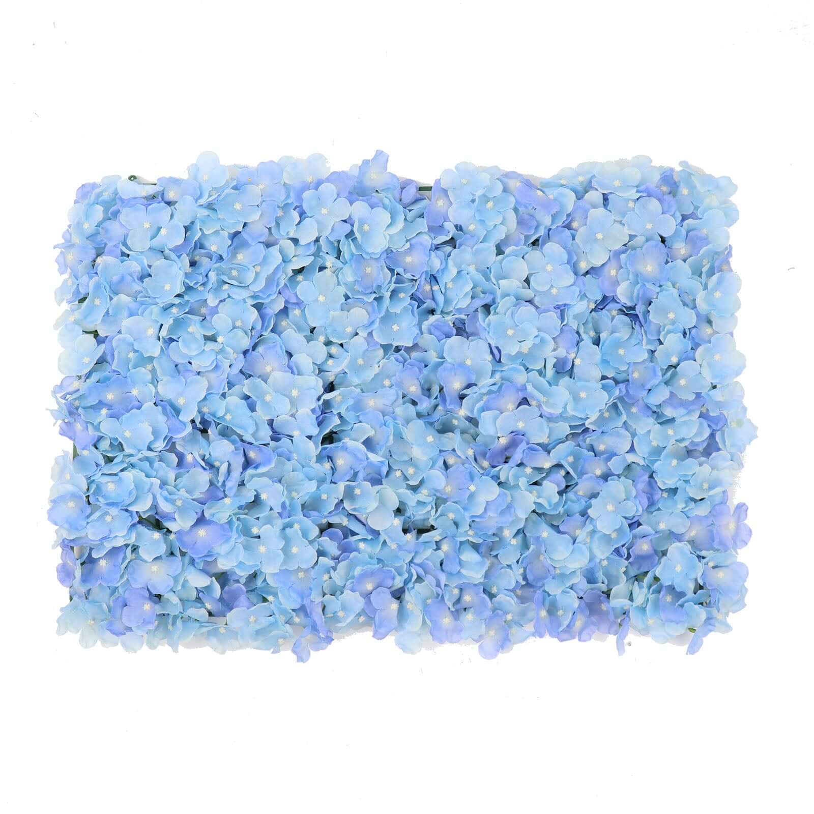 Light Blue UV Protected Hydrangea Flower Wall Mat Backdrop - 4 Artificial Panels 11 Sq ft.