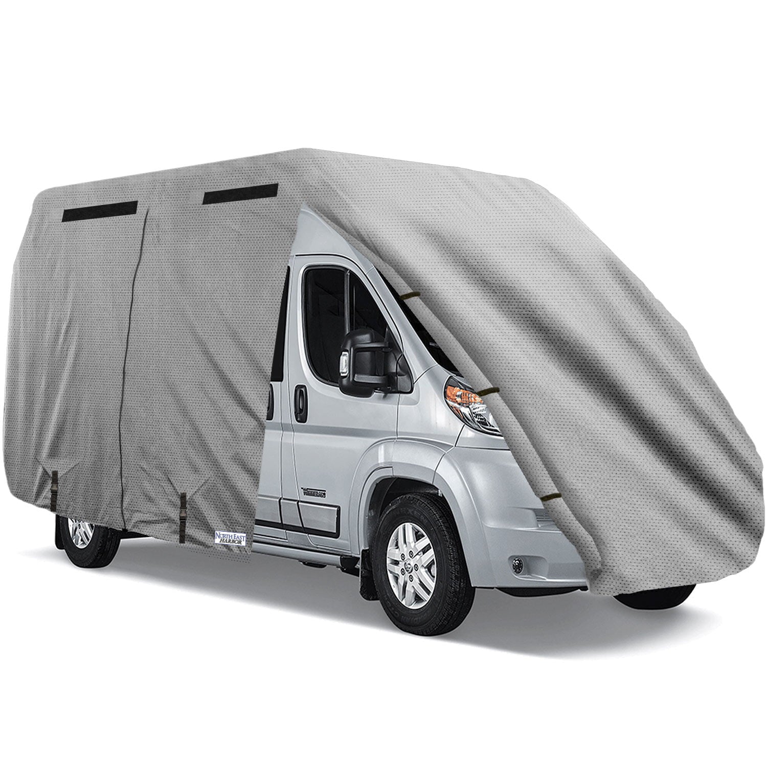 NEH Waterproof Superior Class-B RV Motorhome Cover Fits Length 18'-20' Feet Class B Camper Van / Conversion Vans Zippered Panels Heavy Duty 4 Layer Fabric