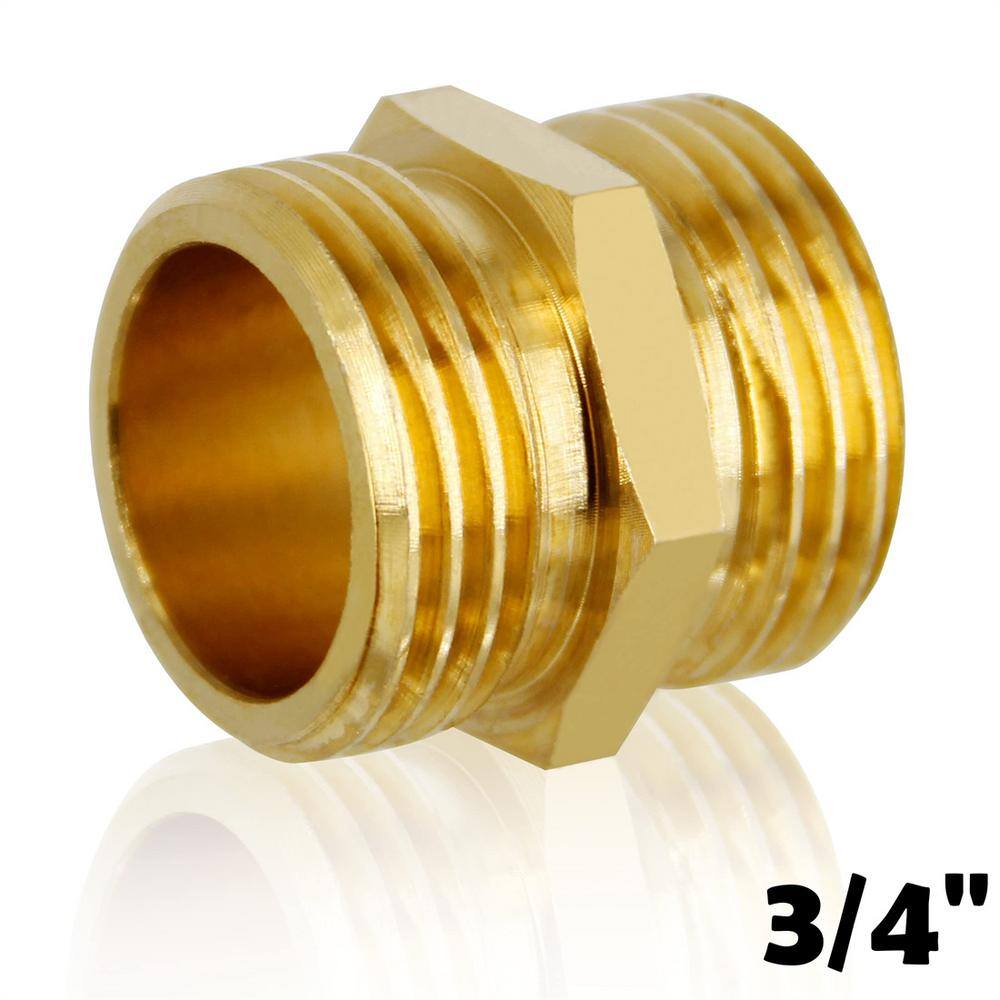 Dyiom 34 in. Heavy-Duty Brass Garden Hose Connector with Dual Swivel for Female Hose to Female Hose ( 2-Pack ) B08SC3J9K3